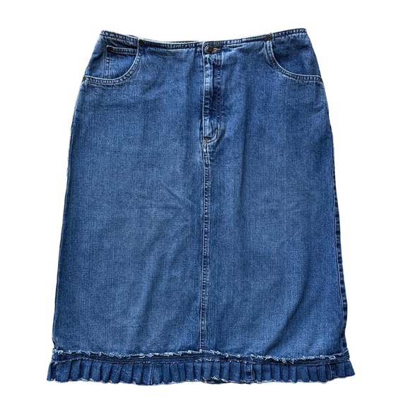 St John’s Bay Denim Skirt Sz 12 - Picture 1 of 8